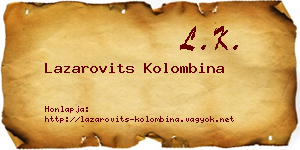 Lazarovits Kolombina névjegykártya